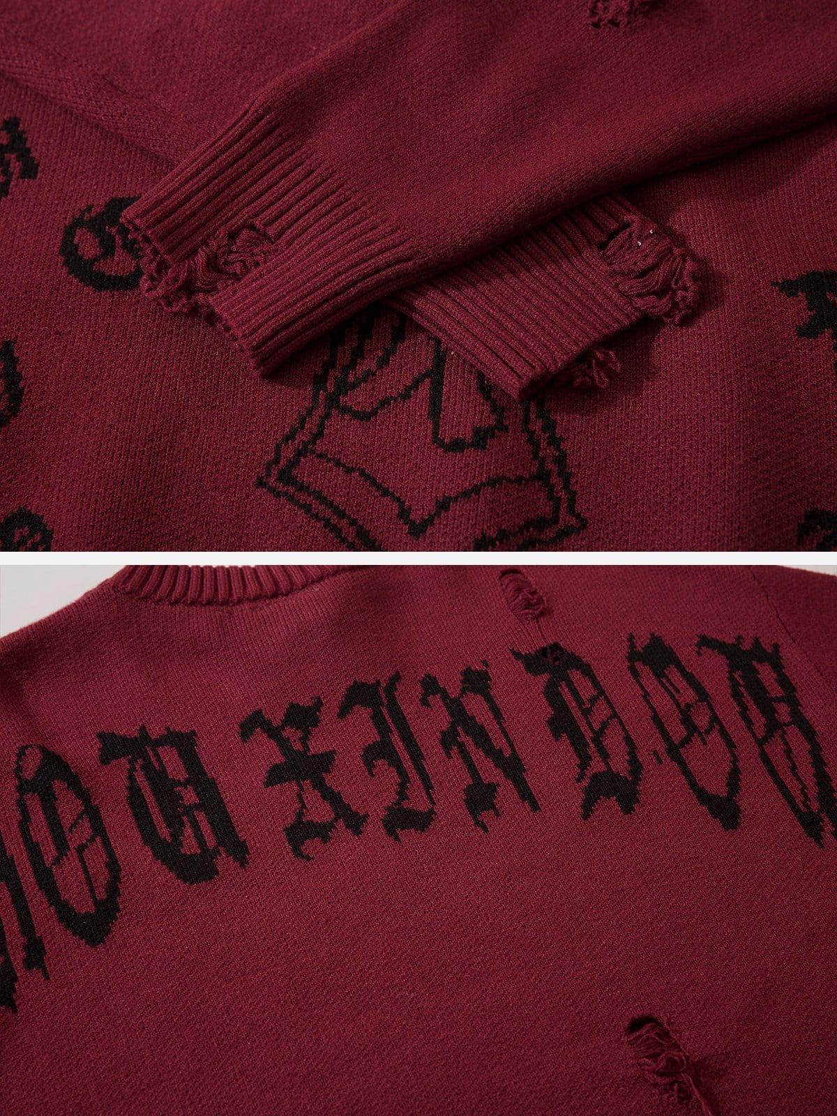 Crucifix Gothic Alphabet Sweater