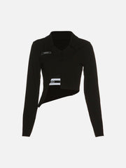 Irregular Hem Long Sleeve Suit