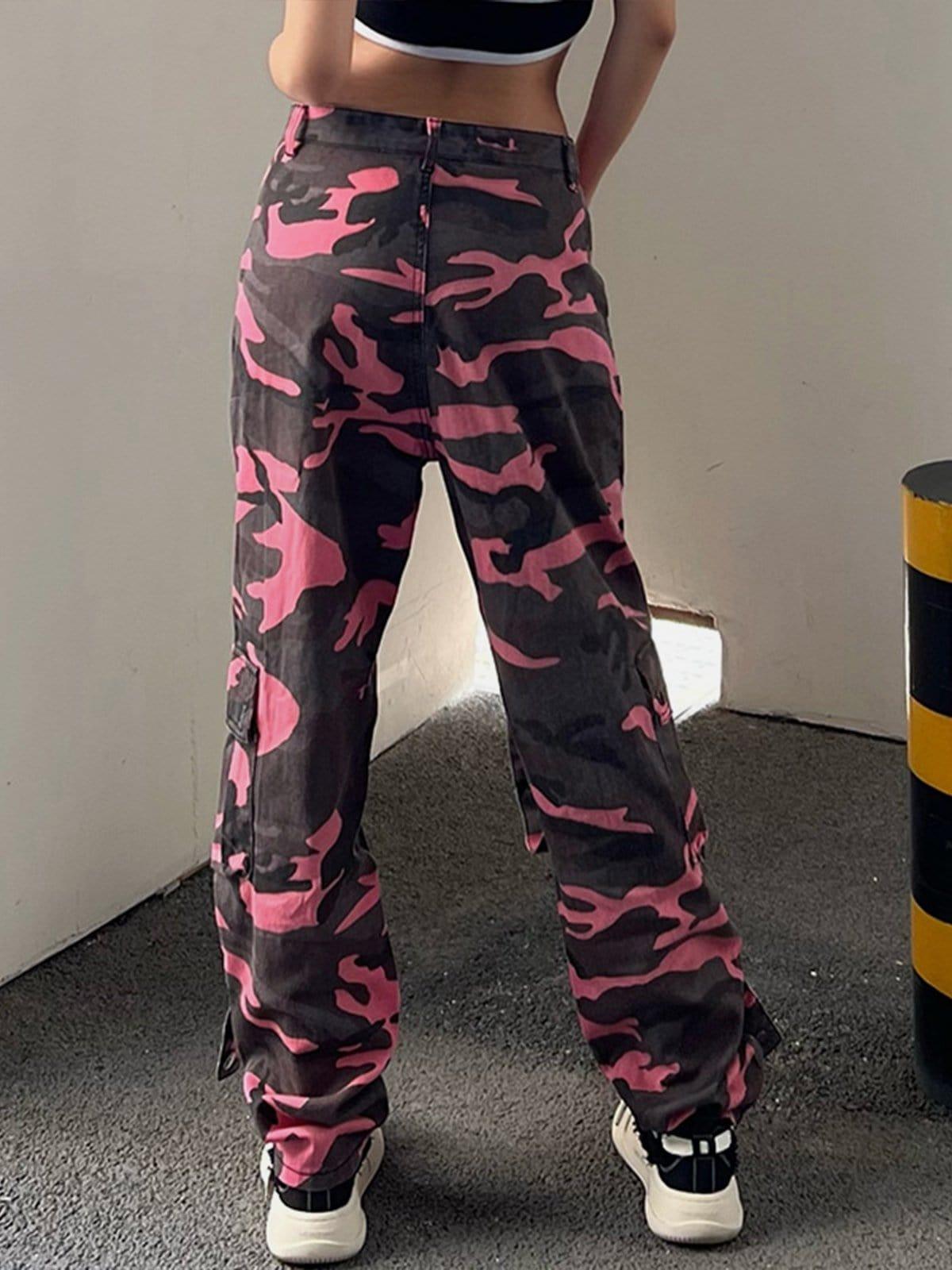Ribbon Multi Pockets Camouflage Jeans