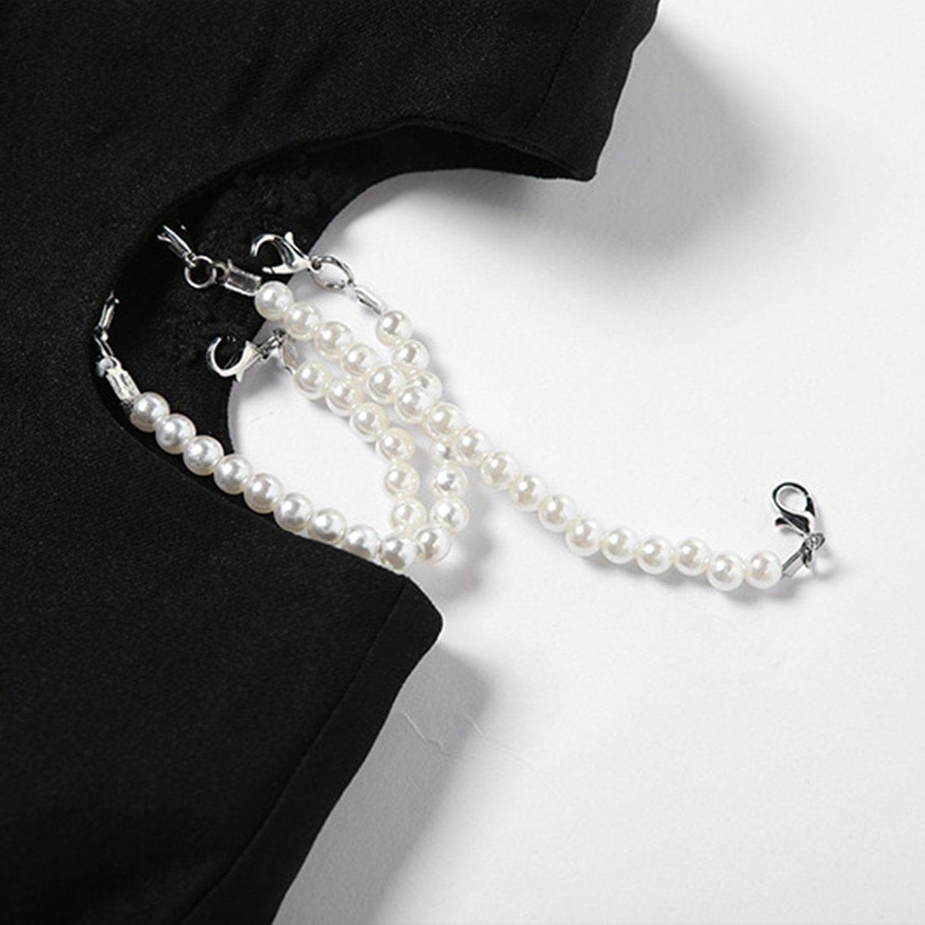 High Waist Side Cut-out Chain Flared Pants