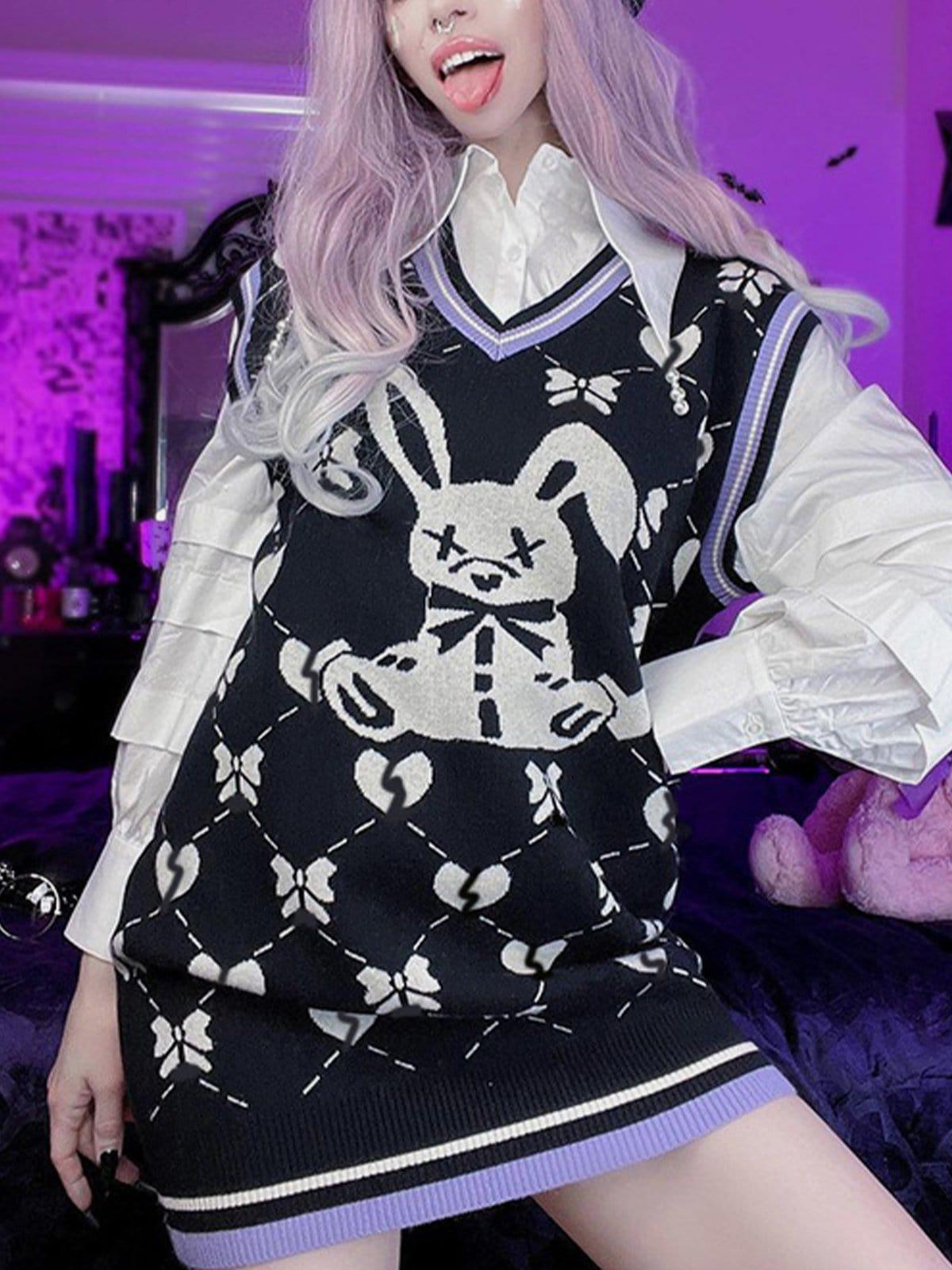 Rabbit Print Sweater Vest