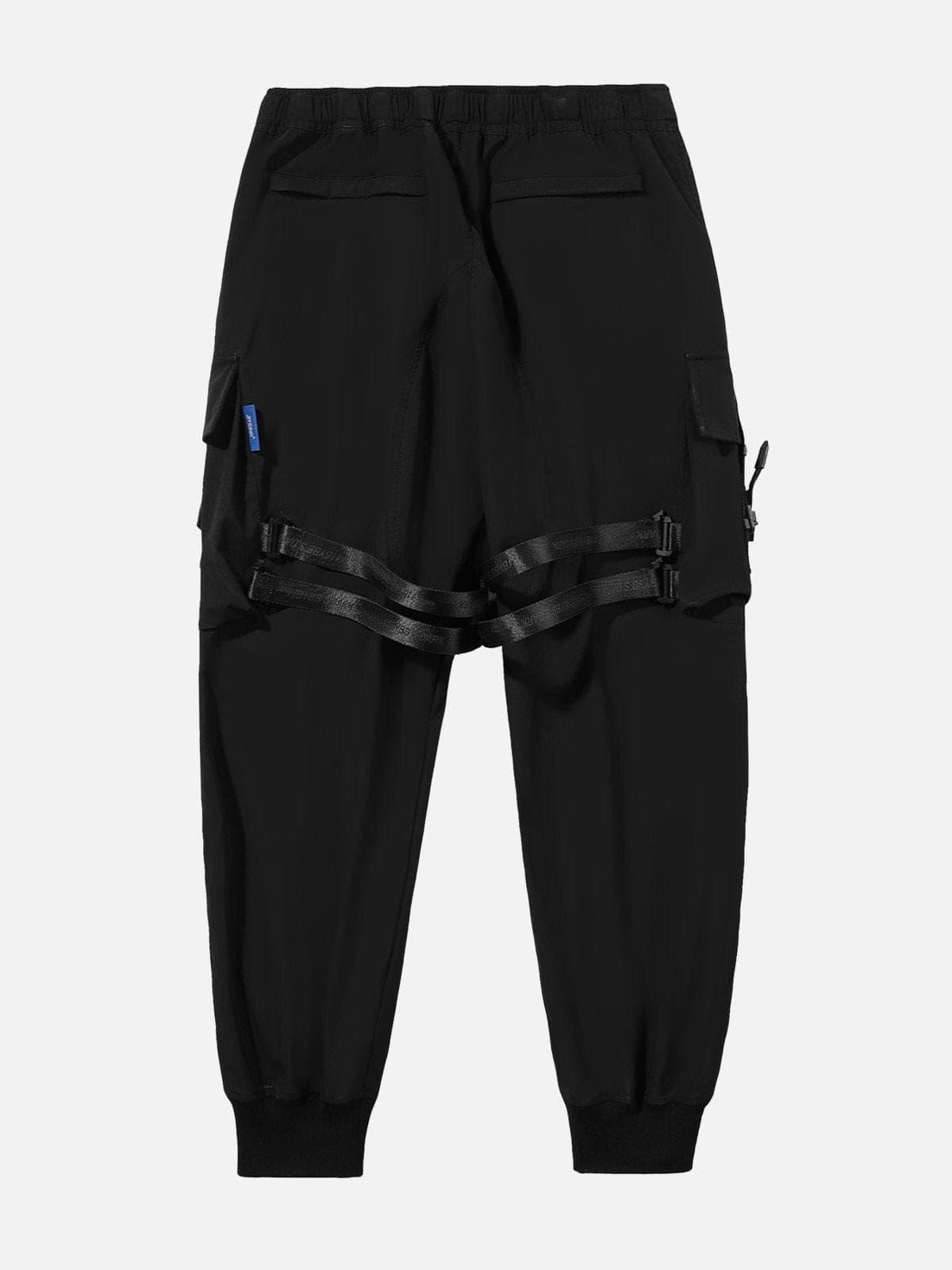 Schoolbag Buckle Pockets Cargo Pants