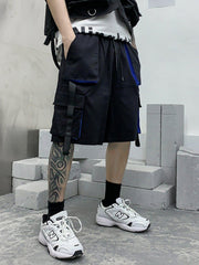 Patchwork Ribbon Cargo Shorts