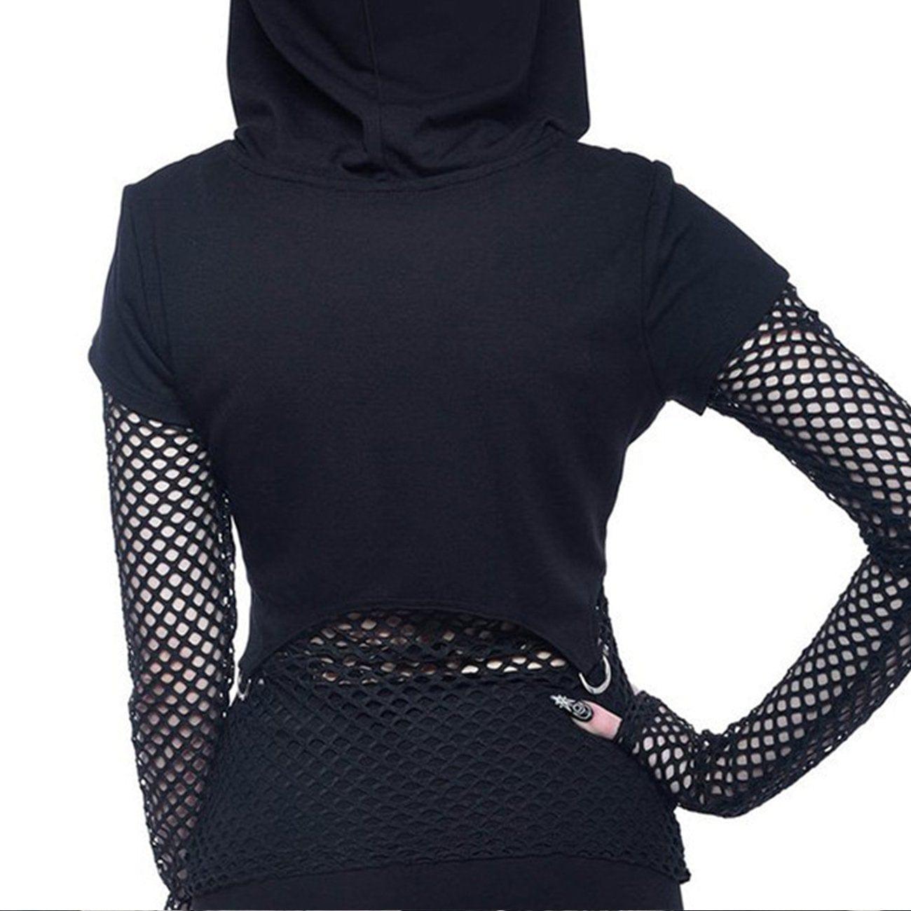 Patchwork Mesh Star Hoodie
