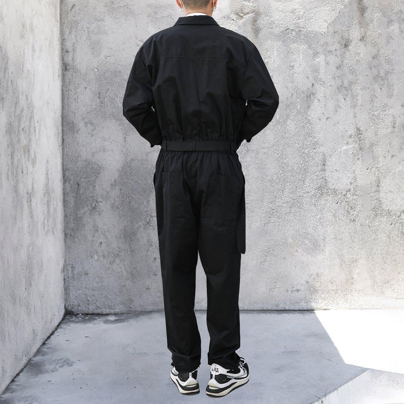 Dark Function Personalized Belt Buttons Cargo Jumpsuit