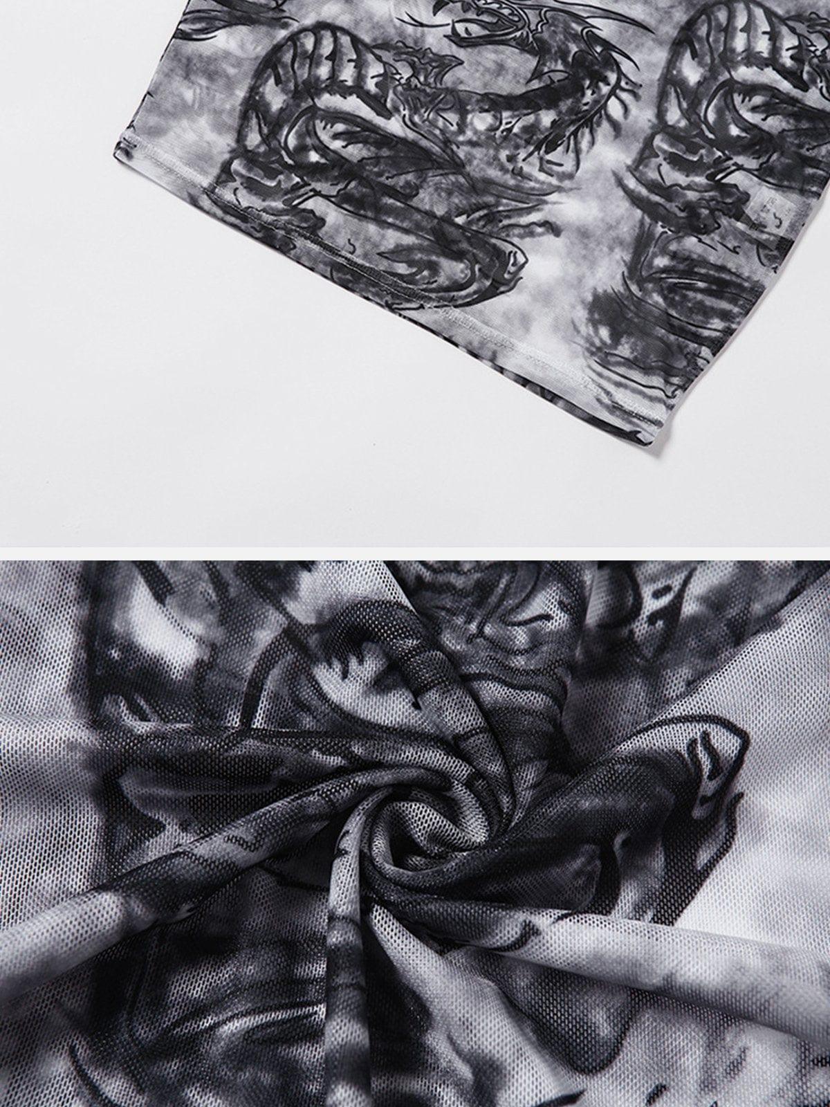 Dragon Pattern Perspective Dress