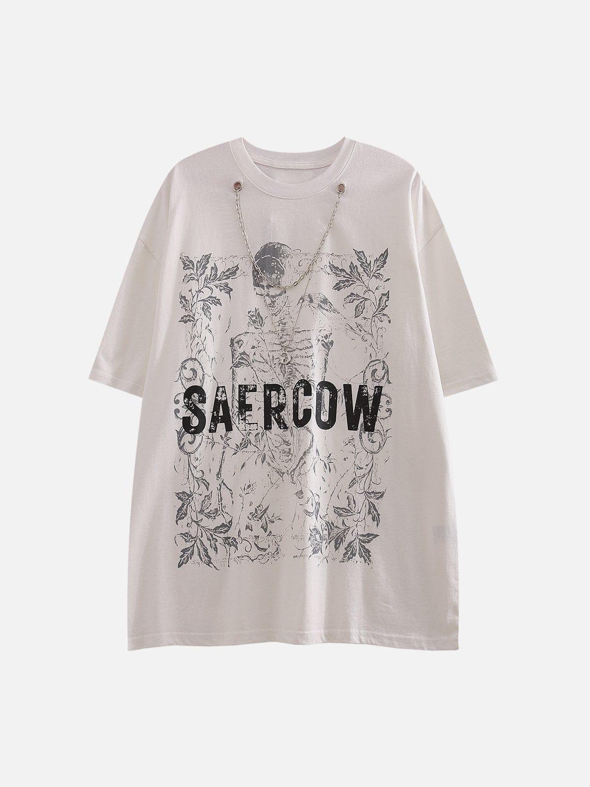 Skull Letter Chain Tee