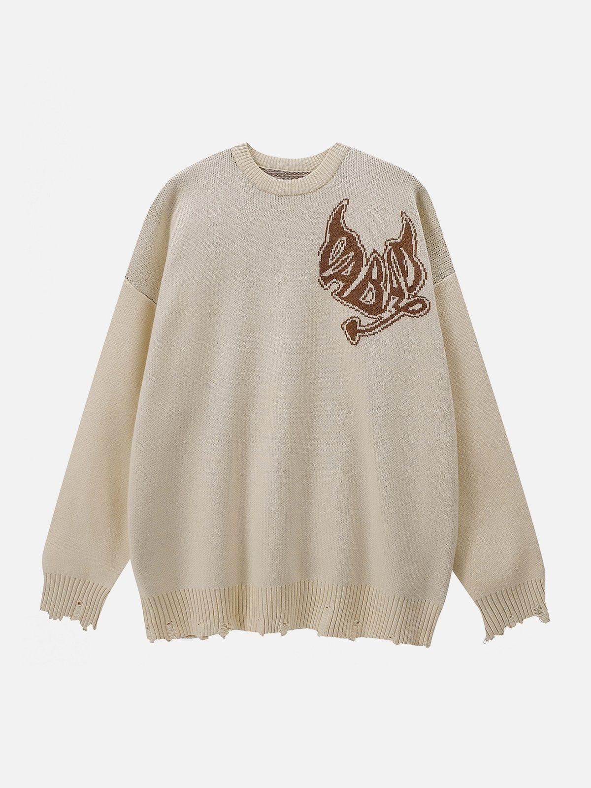Devil Alphabet Knit Sweater