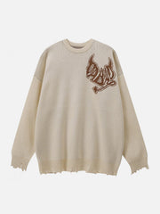 Devil Alphabet Knit Sweater
