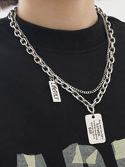 Square Letters Double Layer Necklace
