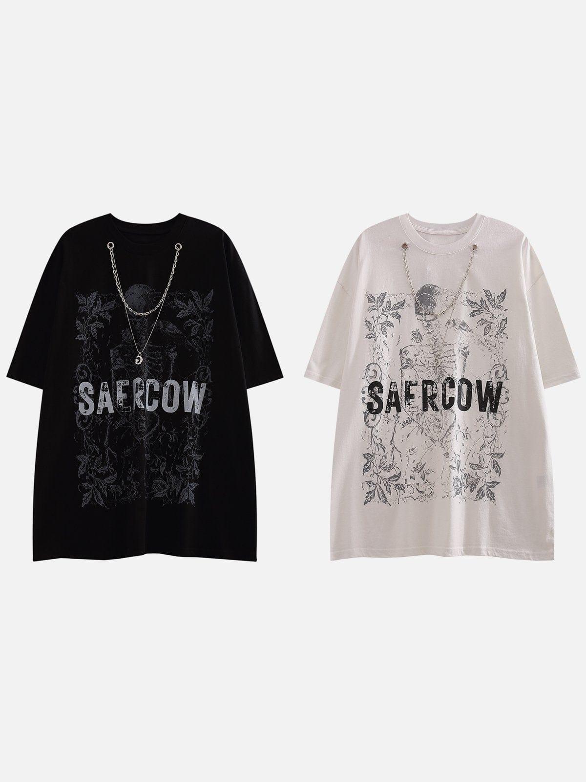 Skull Letter Chain Tee