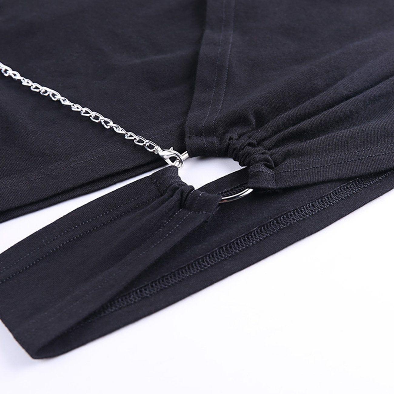 Irregular Chain Short Sleeve T Shirt