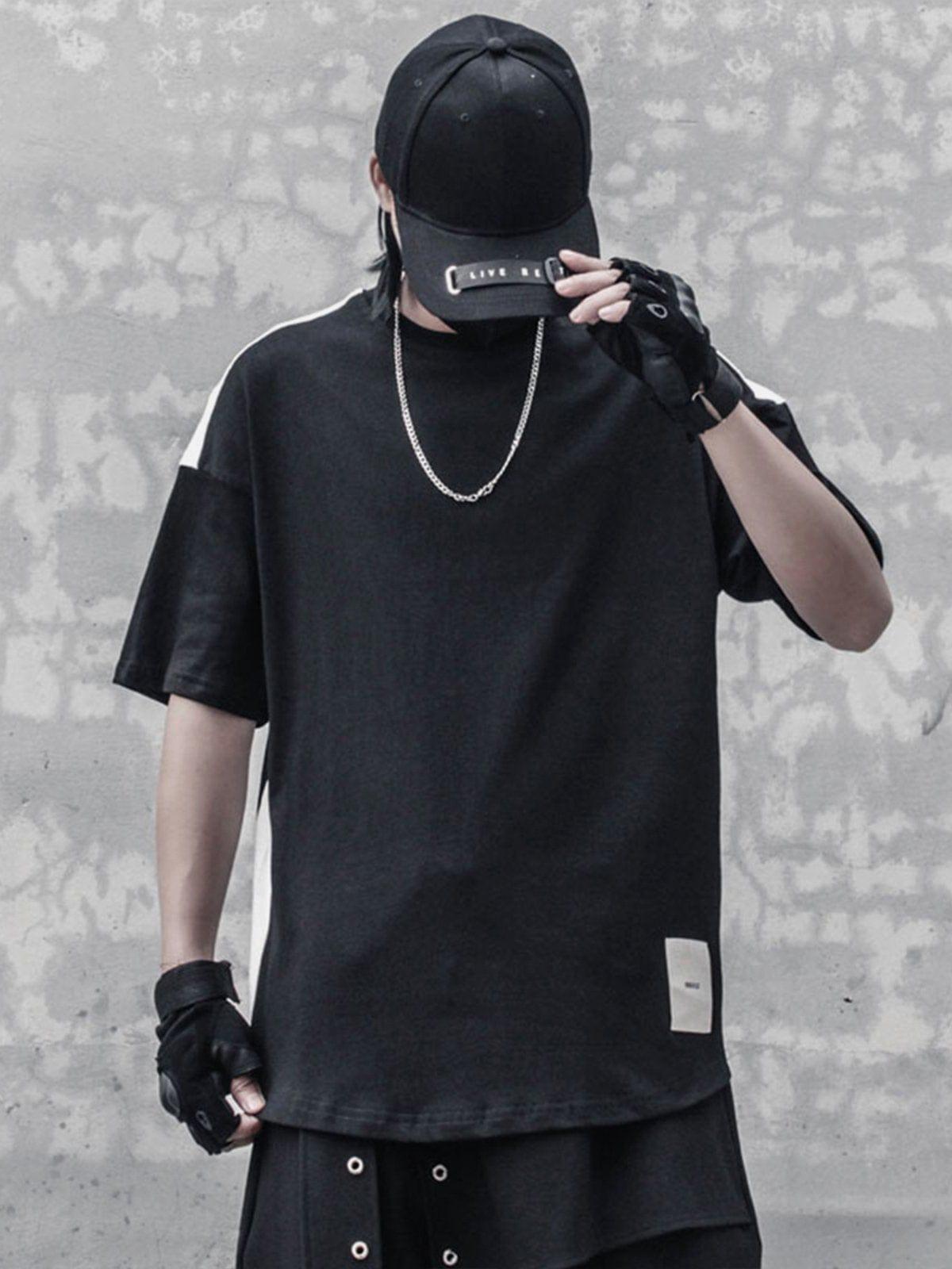 Black White Patchwork Tee