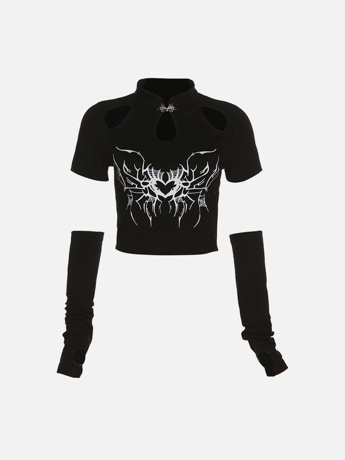 Spider Heart Hollow Long Sleeve T Shirts