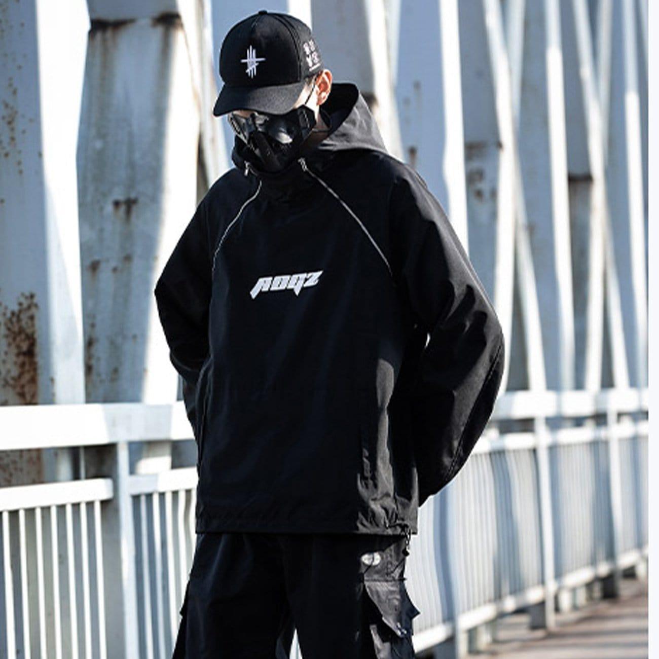 Techwear Half Zipper Print Jacket