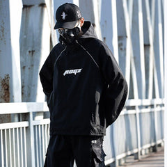 Techwear Half Zipper Print Jacket