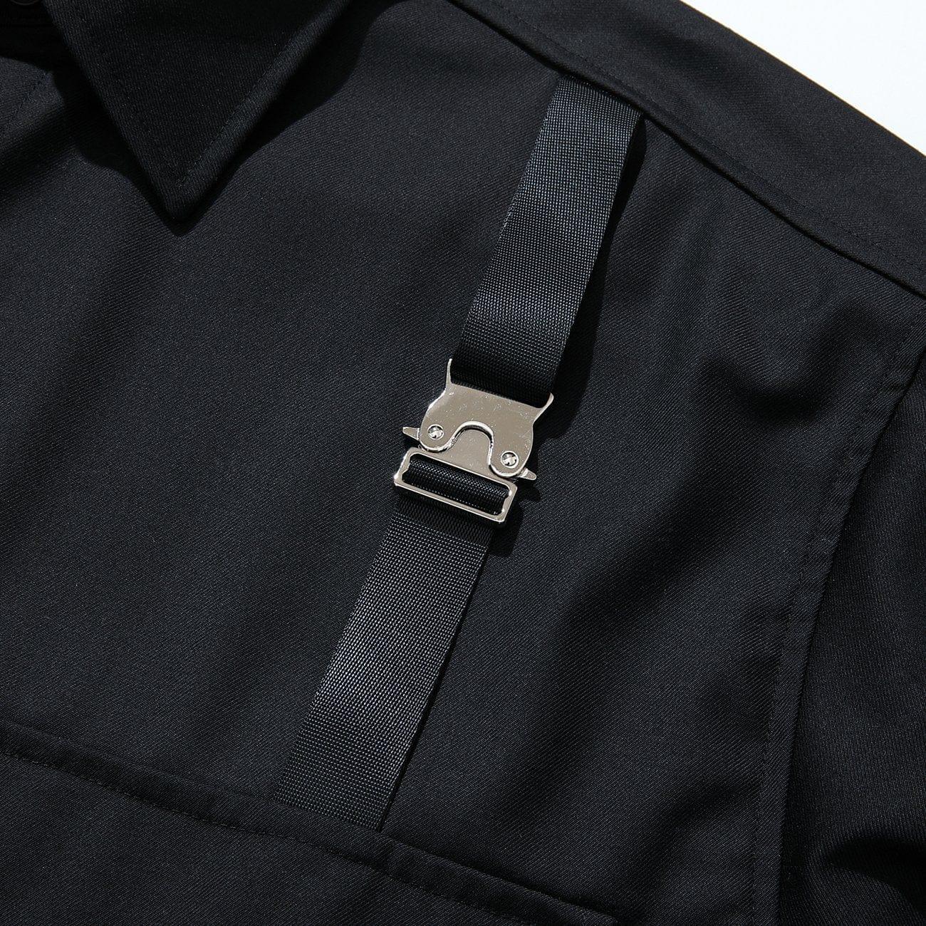 Big Pocket Zip Up Long Sleeve Shirt
