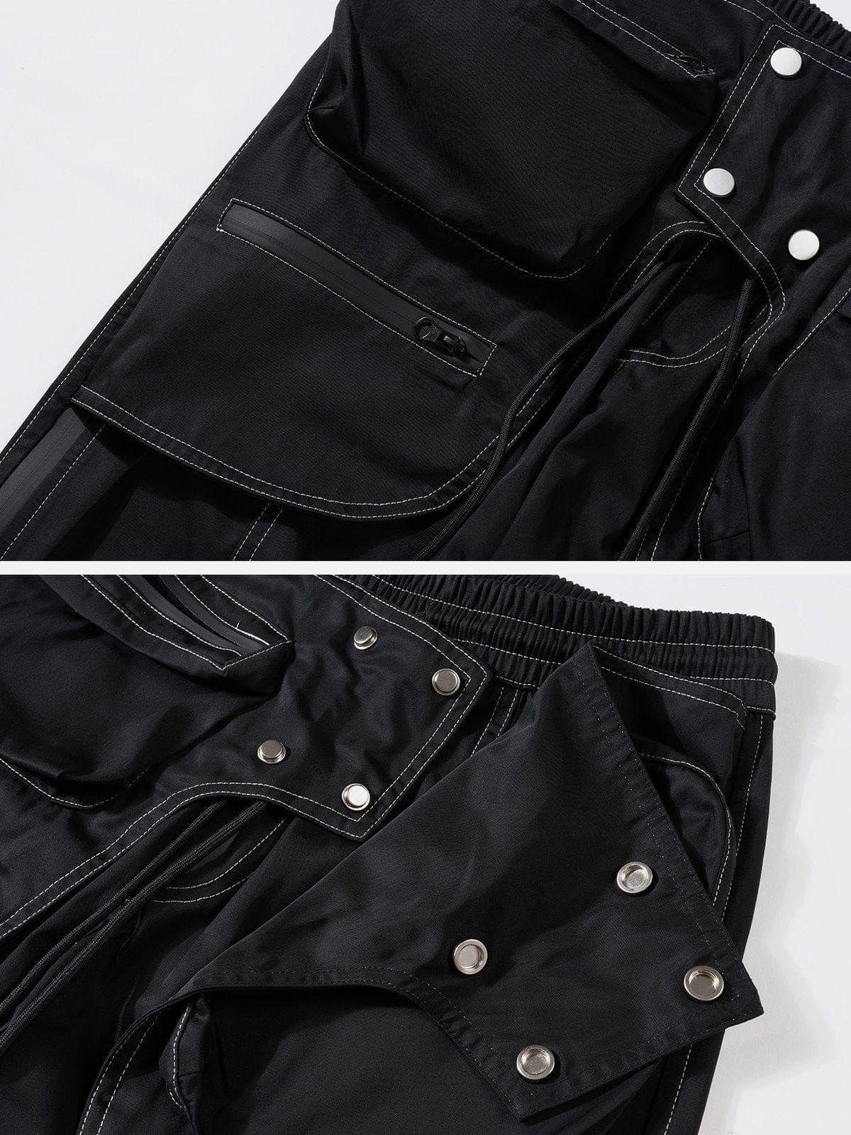 Side Zip Up Fake Two Cargo Pants