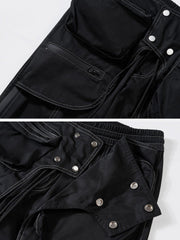 Side Zip Up Fake Two Cargo Pants