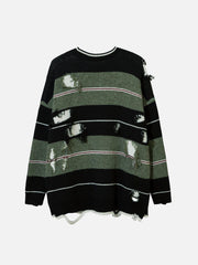 Stripe Hole Sweater