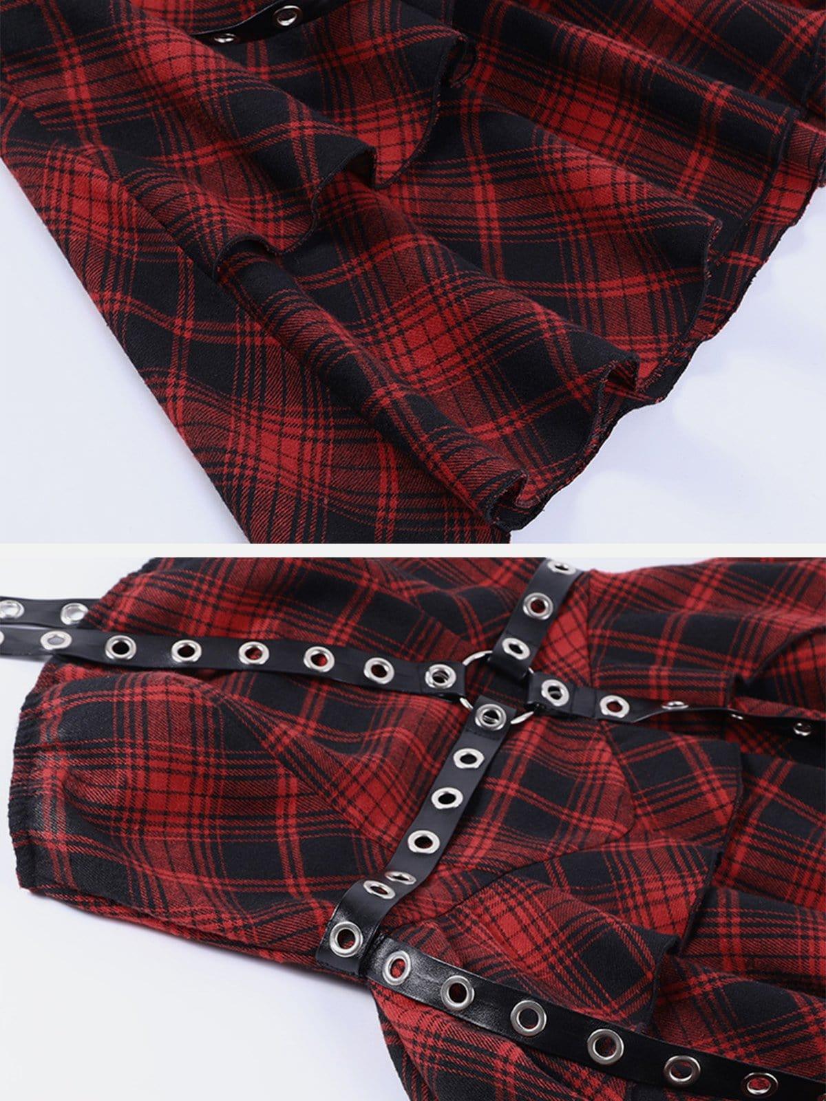 Plaid Irregular Dress