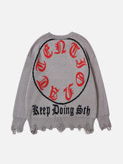 Letters Ripper Hole Sweater
