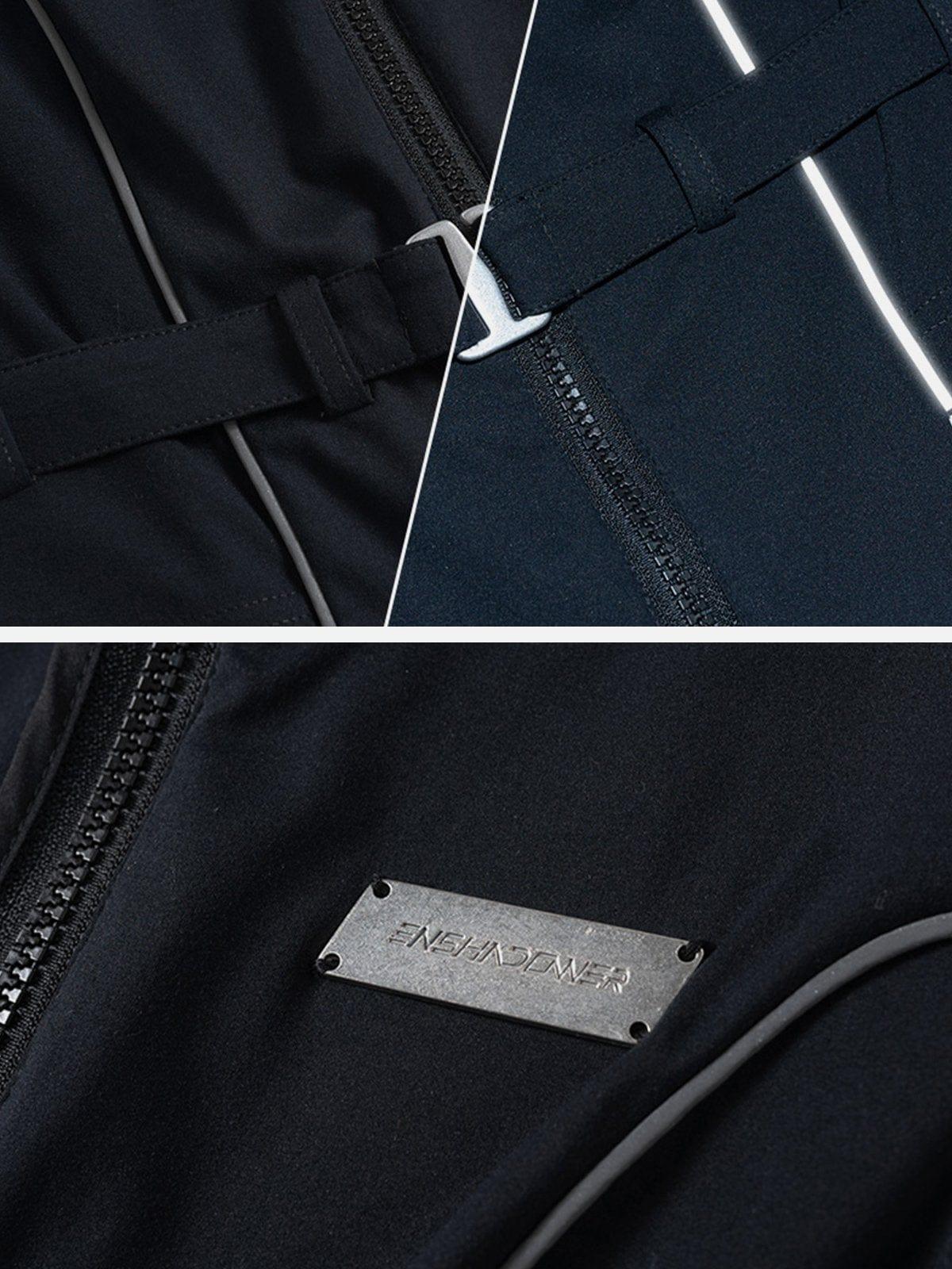 Reflective Strip Zip Up Vest