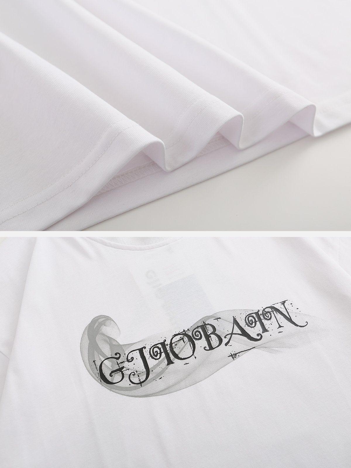 Smoking Skeleton Print Tee