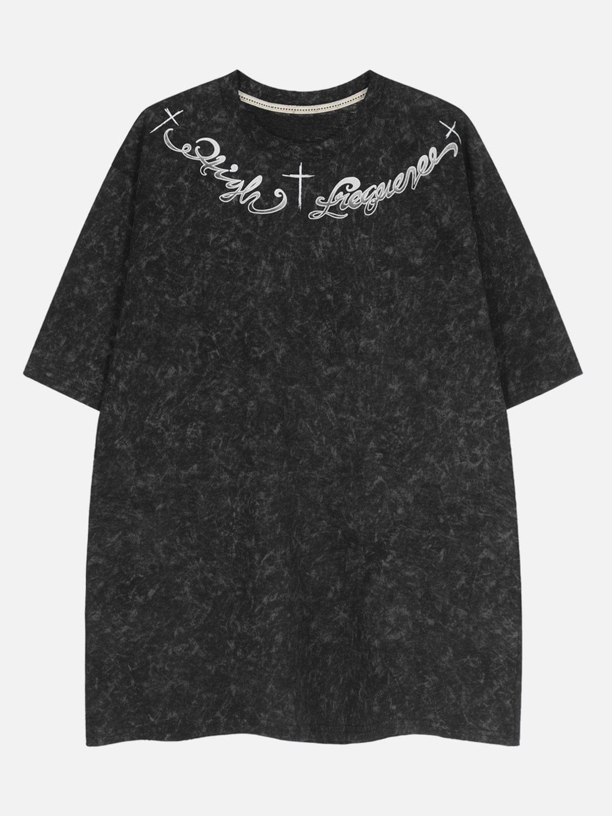 Washed Cross Letters Graphic Tee