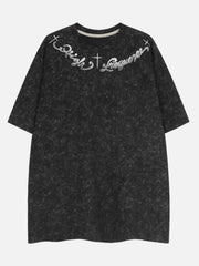 Washed Cross Letters Graphic Tee