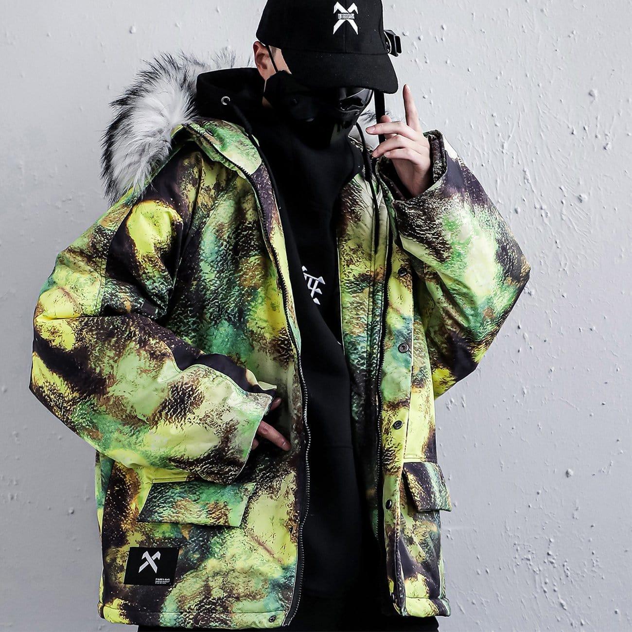 Fur Collar Camouflage Winter Coat