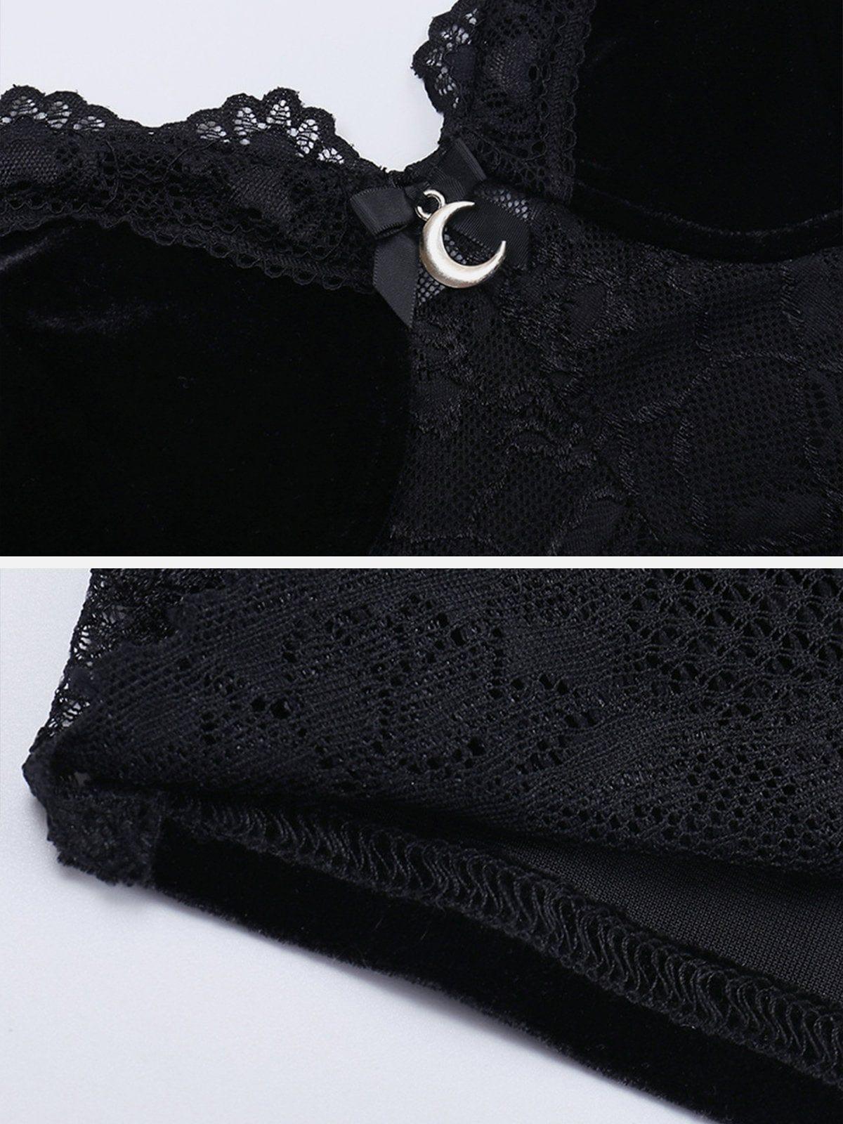 Sexy Lace Mesh Moon Suspender Vest