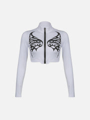 Motorcycle Abstract Print Long Sleeve T Shirt