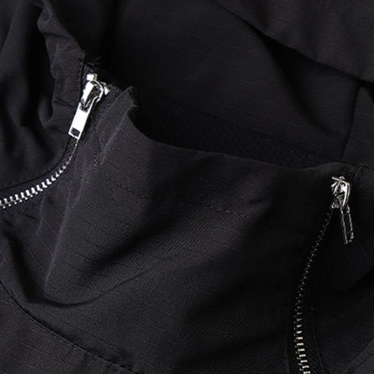 Techwear Half Zipper Print Jacket