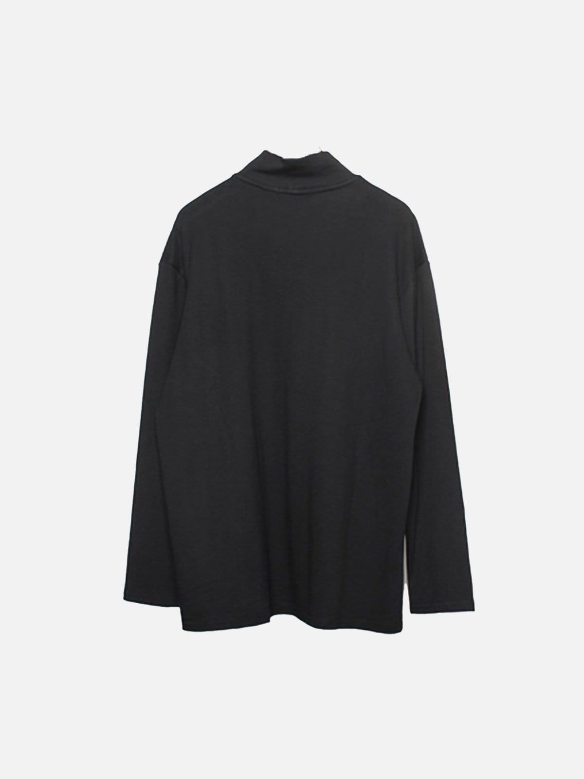 Solid Color Necklace Stand Collar Sweatshirt