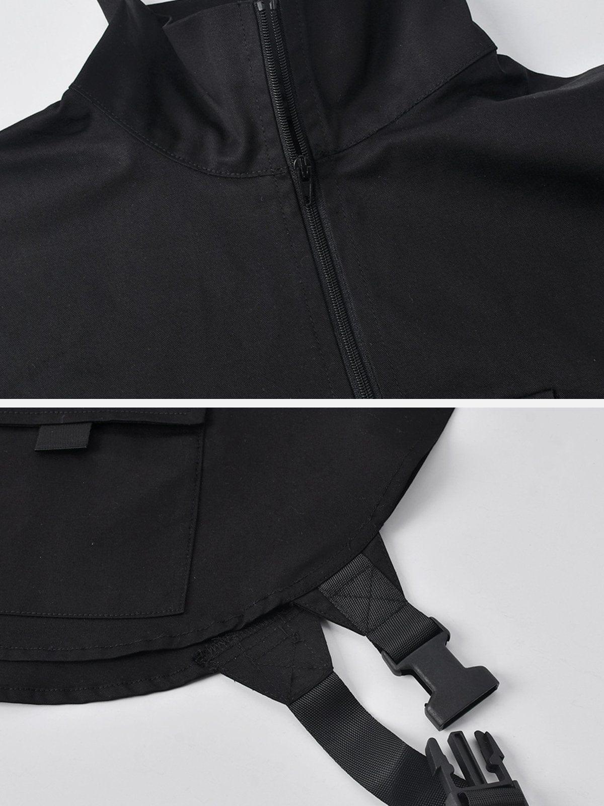 Zipper Buckle Cargo Vest