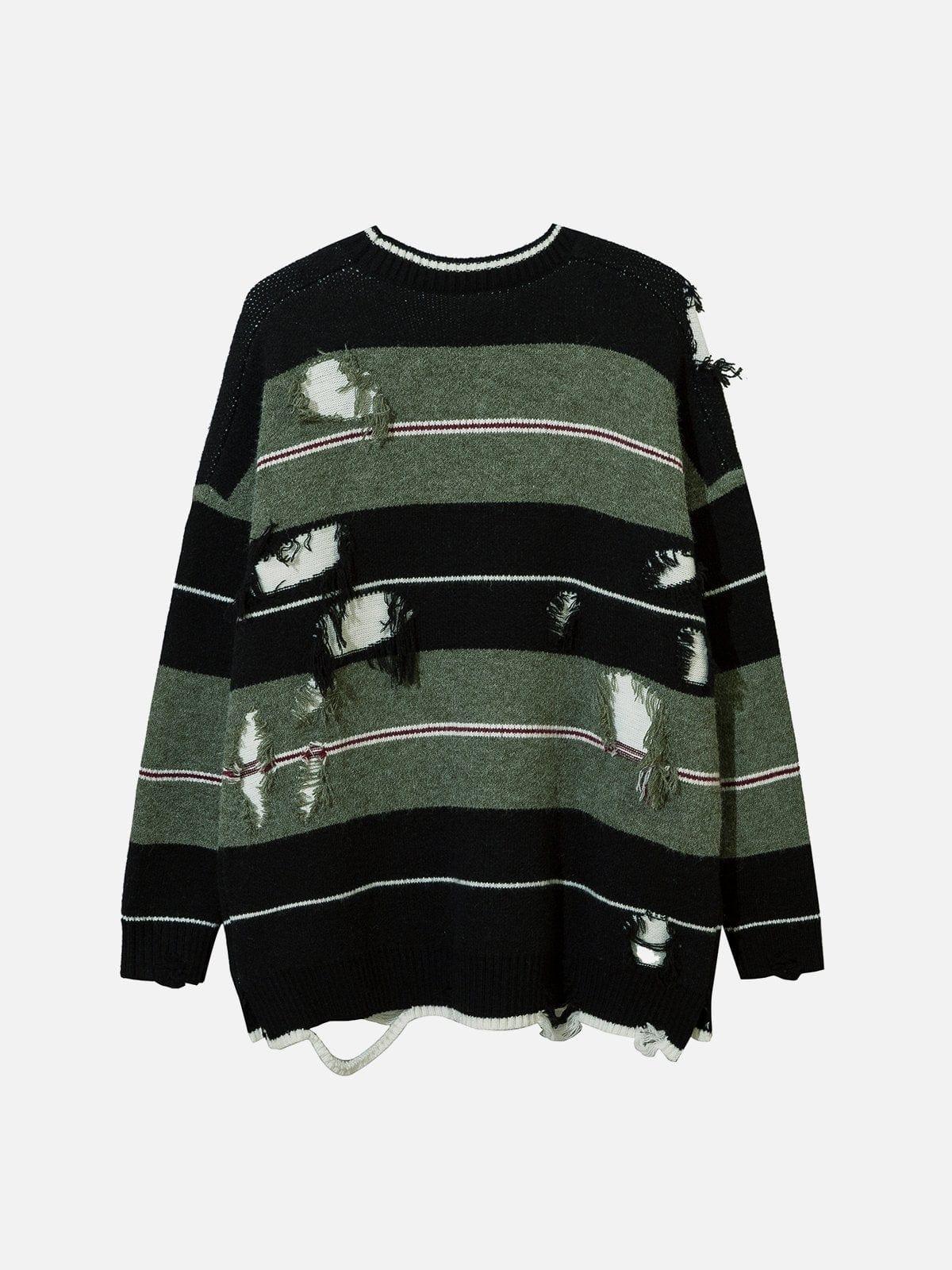 Stripe Hole Sweater