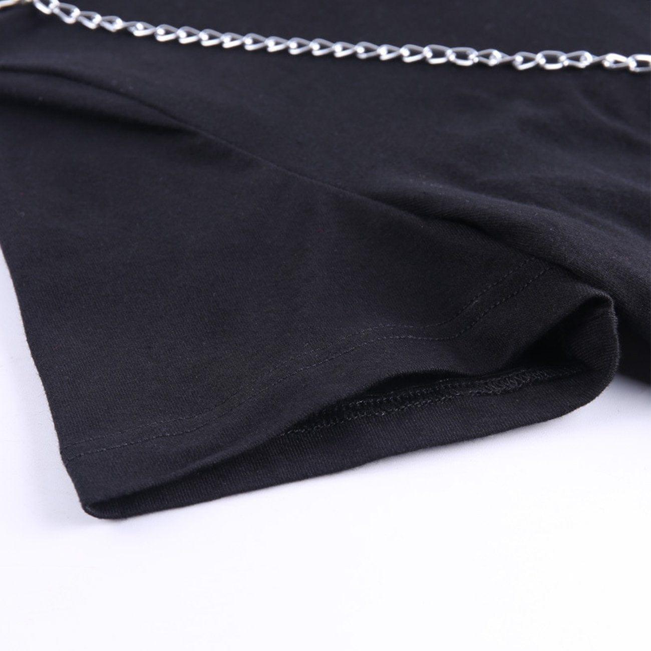 Irregular Chain Short Sleeve T Shirt