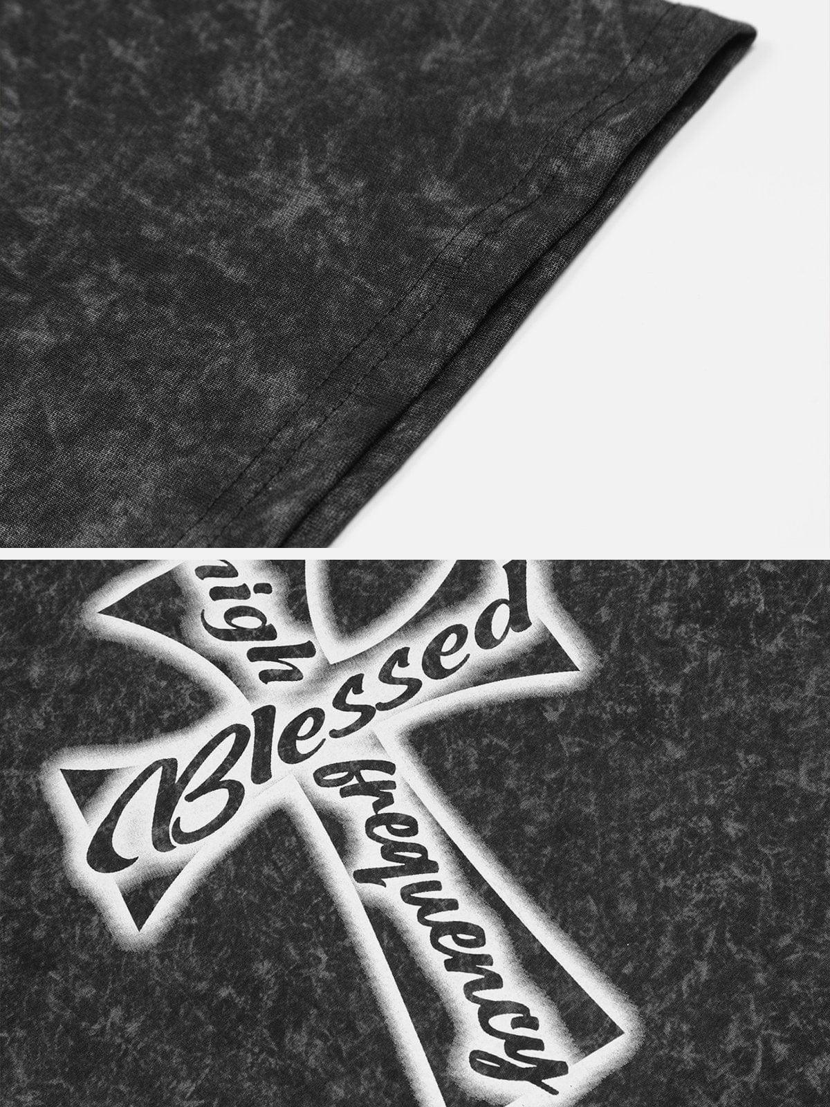 Washed Cross Letters Graphic Tee