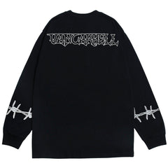 Thorn Fire Flame Cotton Oversized Sweatshirt