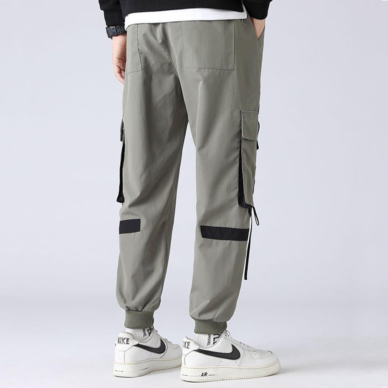 Multi Pockets Ribbons Cargo Pants