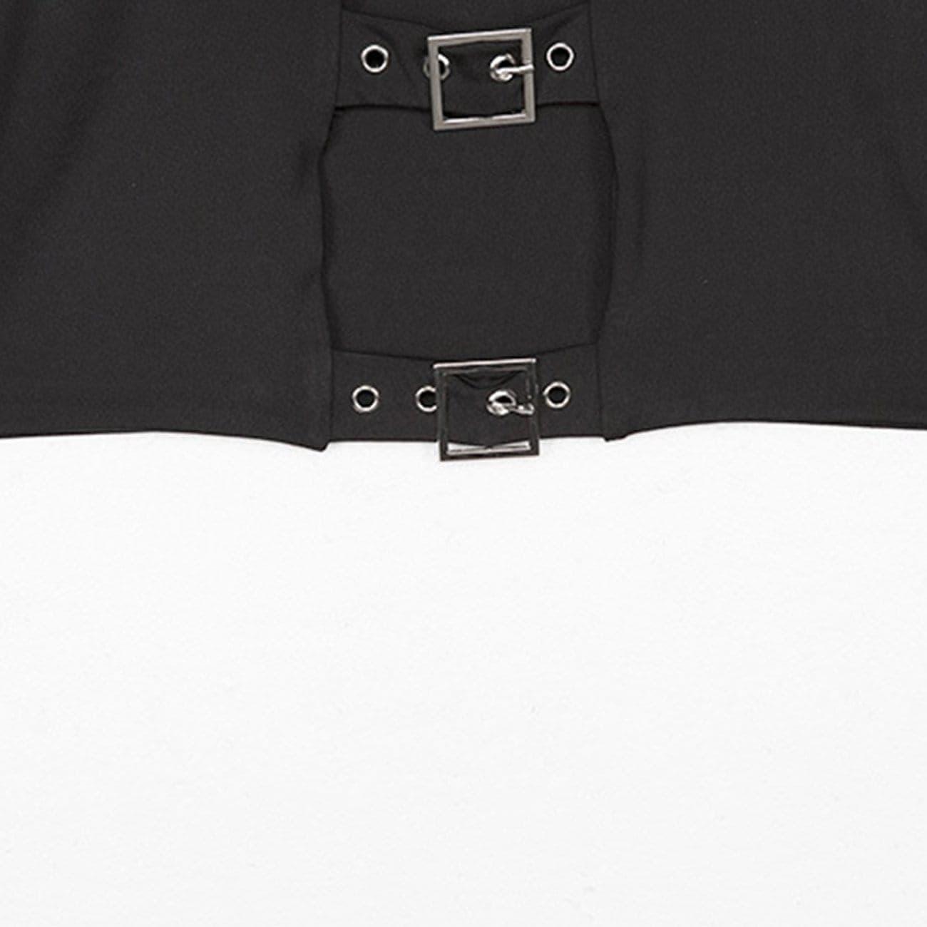 Dark Hollow Out Lace Long Sleeve Crop T Shirt
