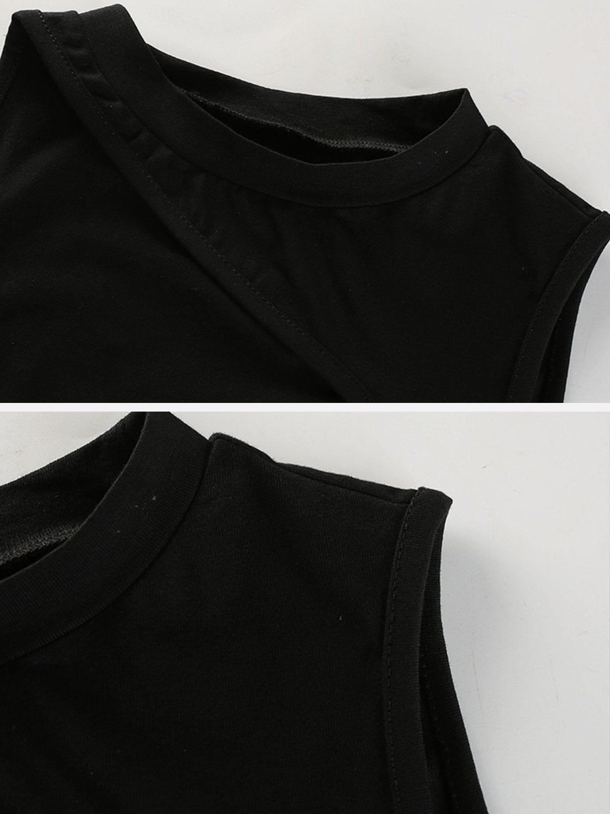 Off Shoulder Sleeveless Irregular Vest