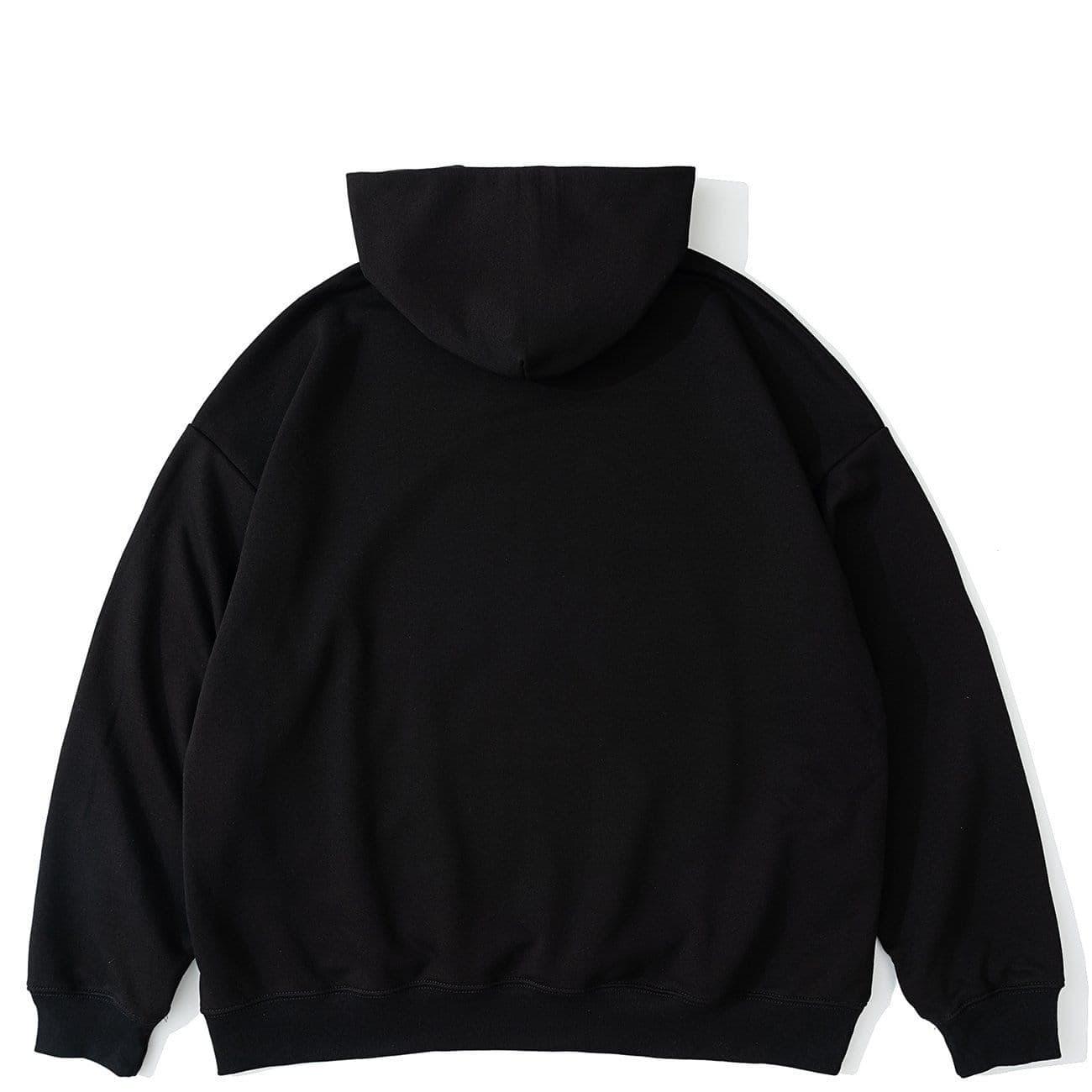 Solid Color Basic Letters Print Hoodie