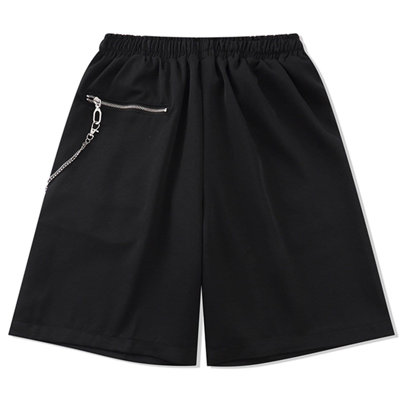 Zipper Chain Pocket Shorts