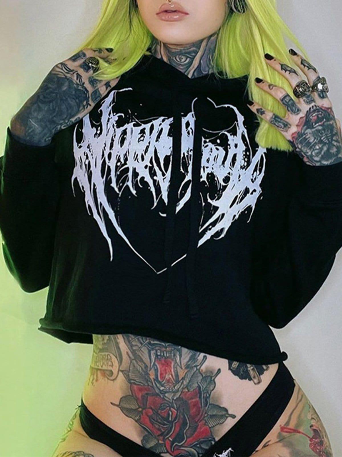 Love Butterfly Print Sleeves Hoodie