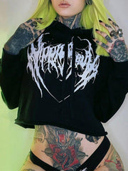 Love Butterfly Print Sleeves Hoodie