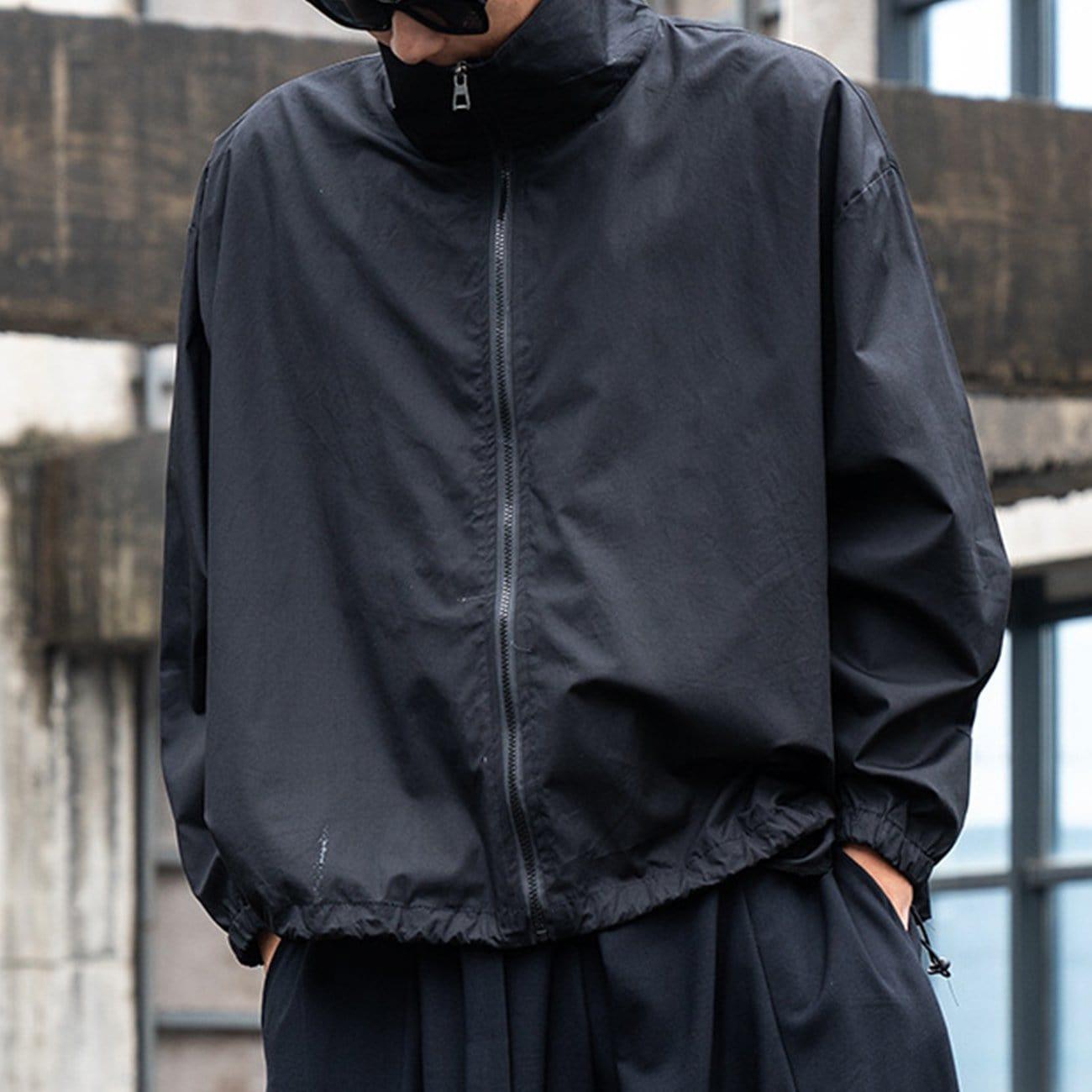 Turtleneck Drawstring Coat