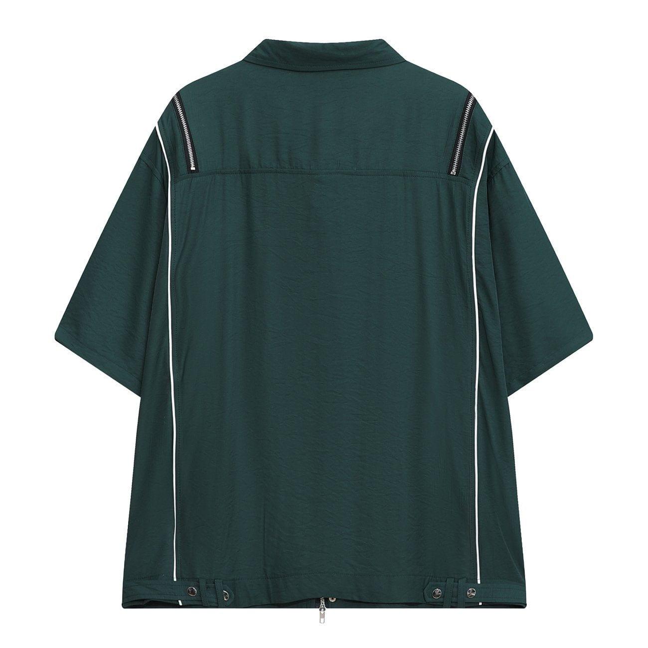 Multi Zip Up Short Sleeve Shirt
