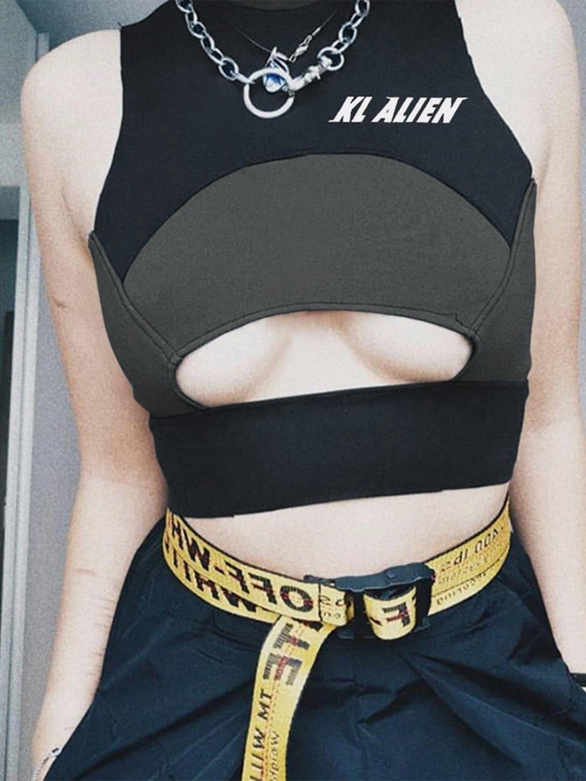 "KL ALLEN" Patchwork Hollow Vest